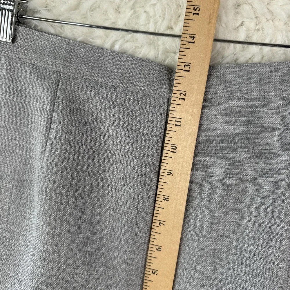 Alfred Dunner Pants Womens 18W Gray Straight Twill Pull On Elastic Waist Pockets